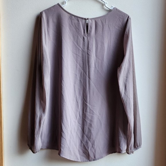 Apt. 9 Taupe Semi-Sheer Blouse Size Large - Picture 14 of 14